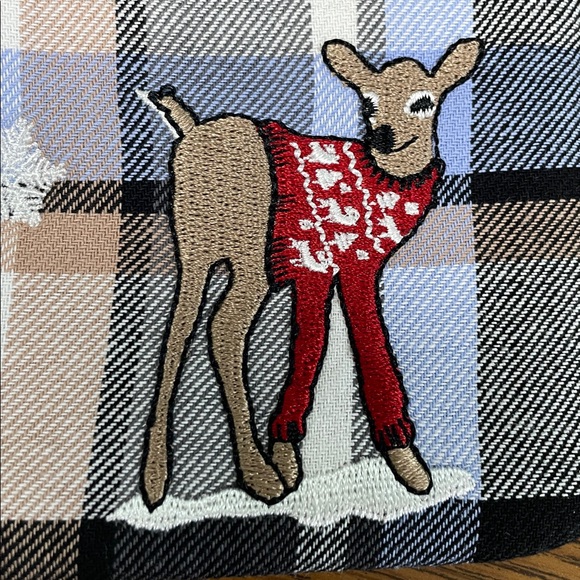 Plaid Coin Purse is holder  with Deer and Snowflake Design - Picture 3 of 4